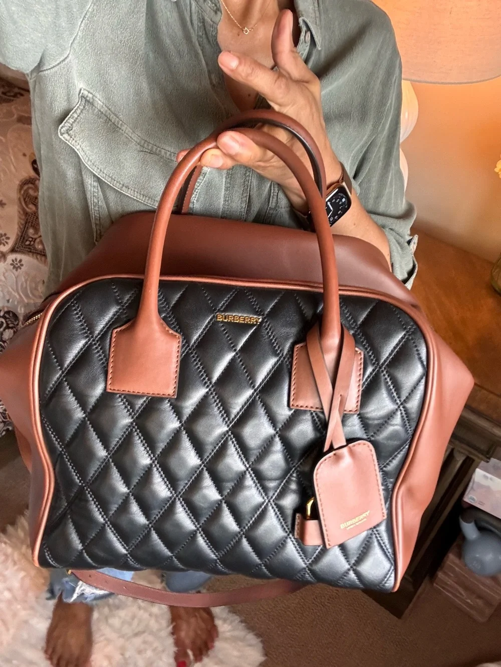 Burberry cube Leather Satchel !